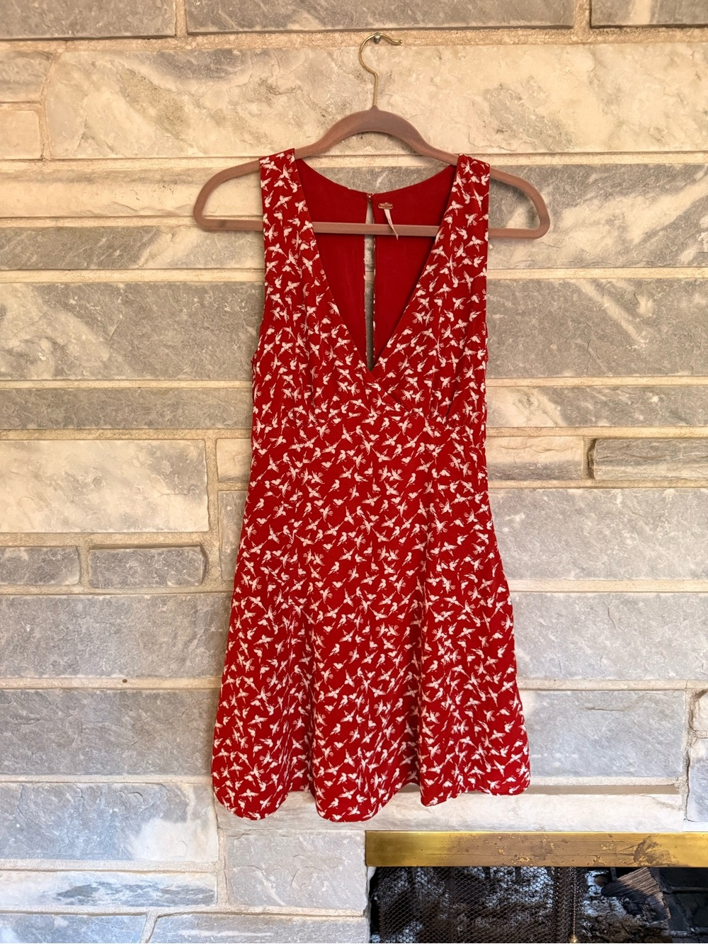 Free People Red Bird Mini Dress